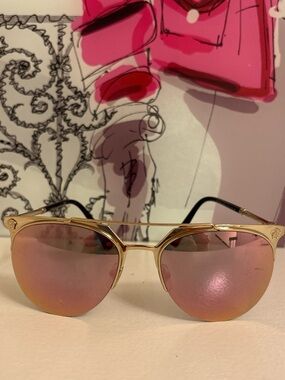 Versace Gold Frame Pink Mirrored Aviator Sunglasses